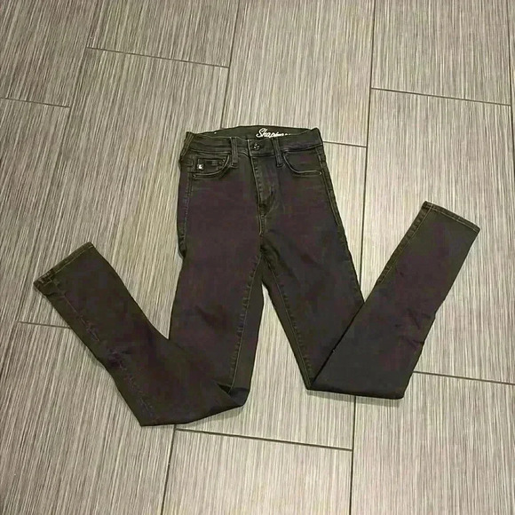 H&M Women's Black Mid Rise Shaping Skinny Regular Waist Denim Jeans Size 25 - Picture 2 of 16